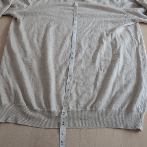 Joseph Abboud Cream V-Neck Sweater Soft Knit Timeless - Picture 8 of 9